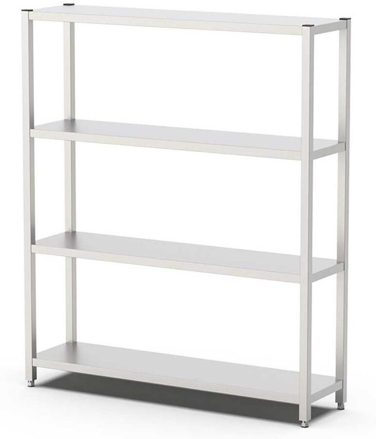 HCB Opbergrek metaal stellingkast 150 x 40 x 180 cm RVS keuken stelling Metalen wandrek 150x40x180 cm (LxBxH) - Foto 2