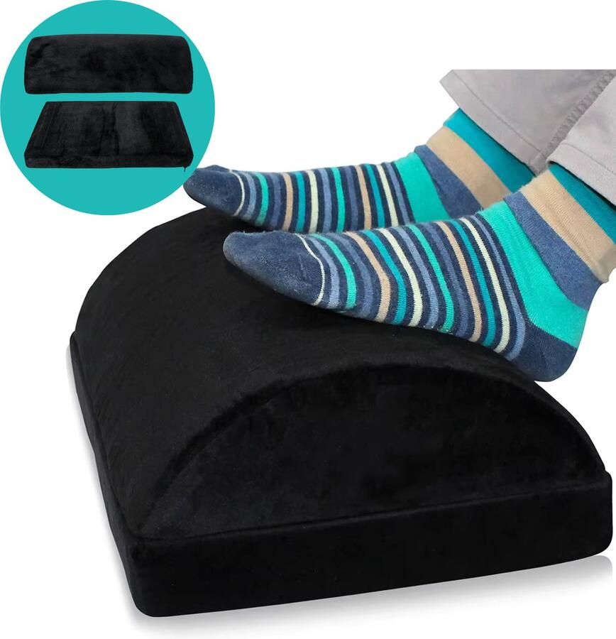 Healthy Vibes Voetensteun Voetenbank Voetensteun bureau Ergonomisch Thuis of Kantoor Zwart