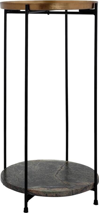 Kayoom Bijzettafel Louisa 125 bijzettafel van metaal en marmer aantrekkelijk ontwerp Decoratief edele marmeren plaat en metalen dienblad stijlvol ontwerp (1 stuk)