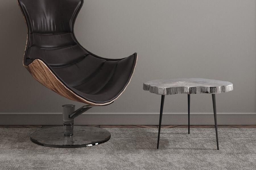 Hearthome & Living Floraya Bijzettafel Wood Art Zilver 65x56x50 cm (LxBxH) Maximaal draagvermogen 20KG