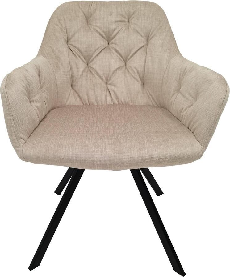Hearthome & Living Set 2 eetkamerstoelen Georgia Beige 62x57x85cm (LxBxH) Maximaal draagvermogen 150KG