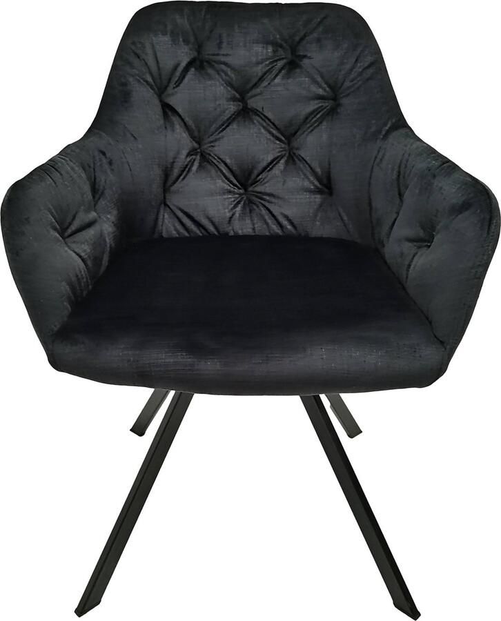 Hearthome & Living Set 2 eetkamerstoelen Georgia Zwart 62x57x85cm (LxBxH) Maximaal draagvermogen 150KG