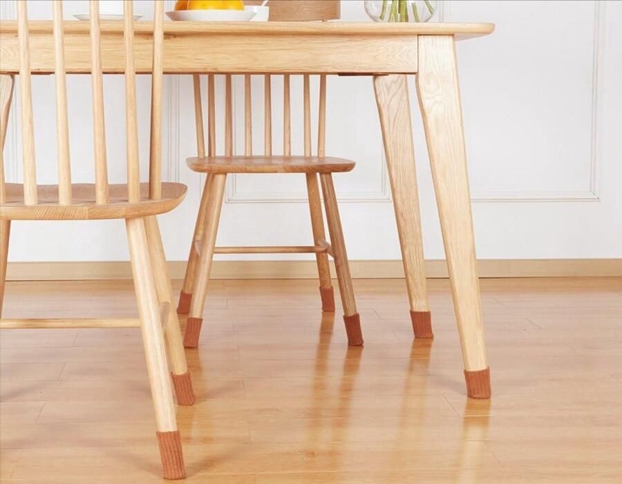Heble *** 24 Elastische Stoelpoot Beschermers Set van 24 Bruin Stoelsokken Viltjes Sokken Doppen Beschermer Sokjes Glijders Bescherm je meubels van ***