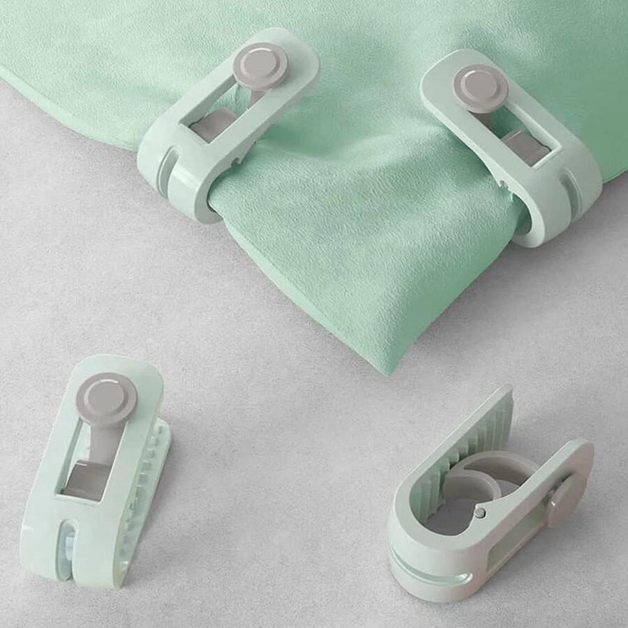 Heble *** 6-delige Dekbed Clips Set Inclusief Handig Opbergdoosje Voor een Perfect Geordend Bed Groen Ideaal voor Lakens en Dekbedden! van ***