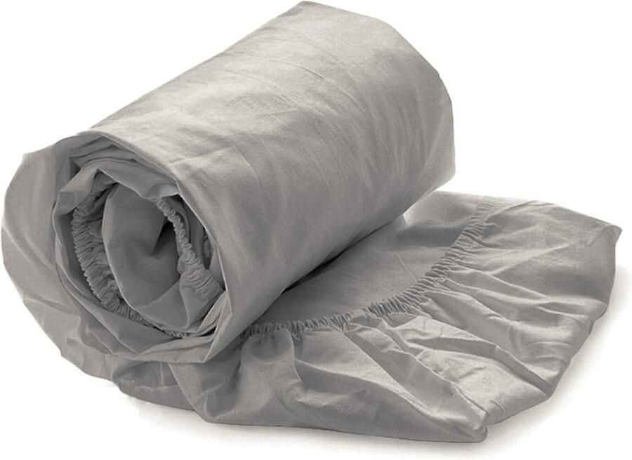 Heckettlane Hoeslaken Elementi Onderlaken voor tweepersoonsbed 140x200 100% Katoen-Satijn Grijs