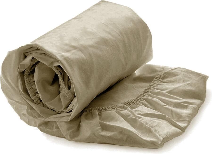 Heckettlane Hoeslaken Elementi Onderlaken voor tweepersoonsbed 160x200 100% Katoen-Satijn Bruin