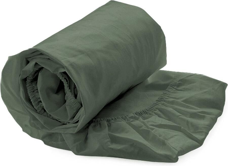 Heckettlane Heckett Lane Elementi Hoeslaken Groen Satijn (hoekhoogte 40 cm ) HNREFS609-52-HSL B 180 x L 200 cm Tweepersoons Geschikt voor Matras