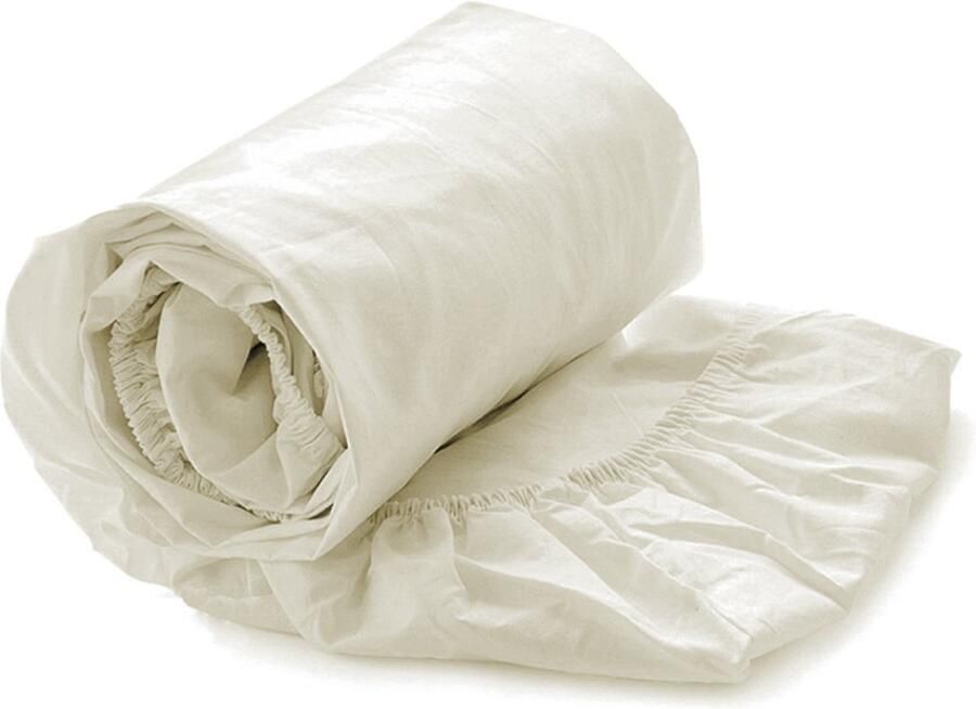 Heckettlane Hoeslaken Elementi Onderlaken voor tweepersoonsbed 180x210-220 100% Katoen-Satijn Off-White