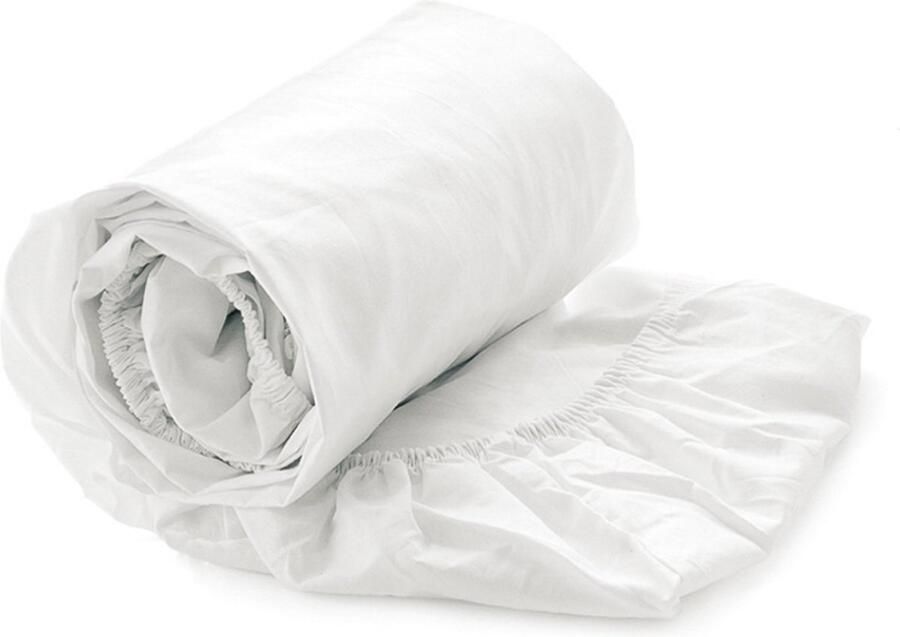 Heckettlane Hoeslaken Elementi Onderlaken voor tweepersoonsbed 180x210-220 100% Katoen-Satijn Wit