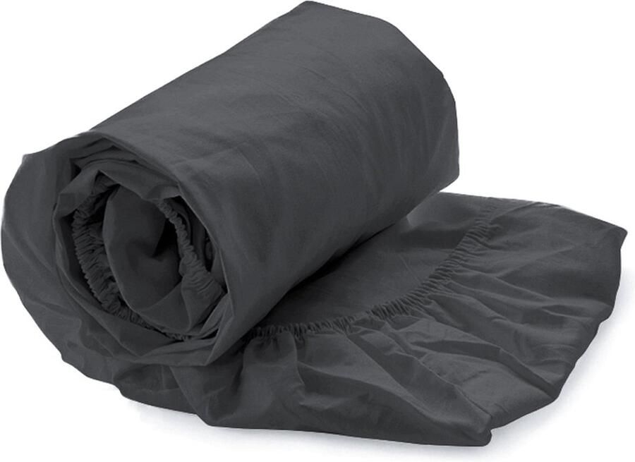 Heckettlane Heckett Lane Elementi Hoeslaken Antraciet Satijn (hoekhoogte 40 cm ) HNREFS609-90-HSL B 160 x L 200 cm Tweepersoons Geschikt voor Matras