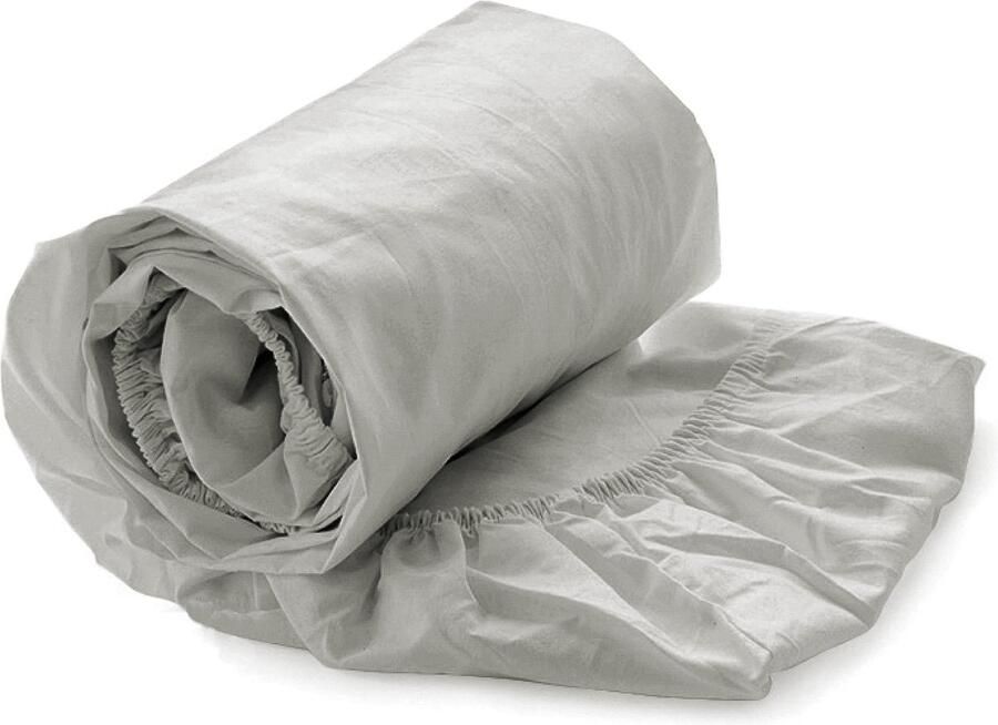 Heckettlane Hoeslaken Elementi Onderlaken voor tweepersoonsbed 180x210-220 100% Katoen-Satijn Grijs