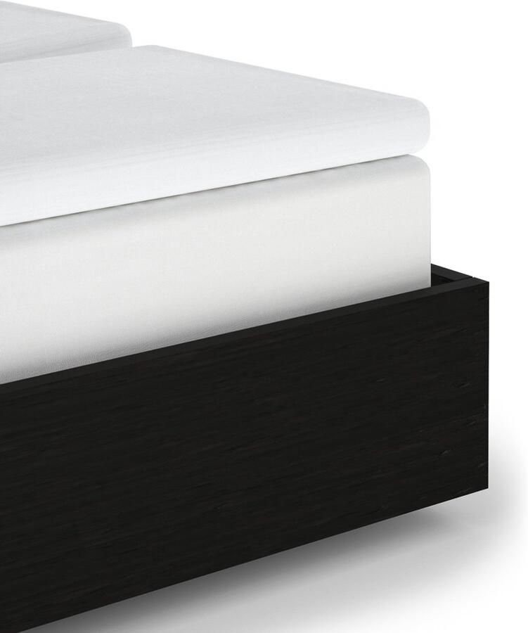 Heckettlane Hoeslaken Elementi-Split-Topper Onderlaken voor Tweepersoonsbed 160x200 cm 100% Katoen-Satijn Wit