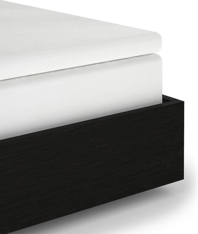 Heckettlane Hoeslaken Elementi-Topper Onderlaken voor tweepersoonsbed 200x200 100% Katoen-Satijn Wit