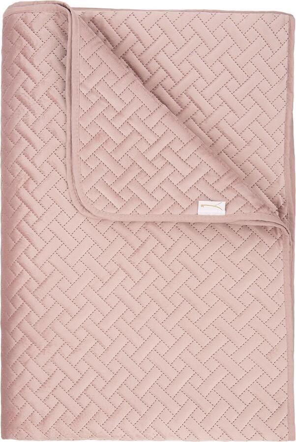 Heckettlane Yellow Bed Sprei Audrey Bedsprei 1 persoons Weving patroon 180x260 Roze