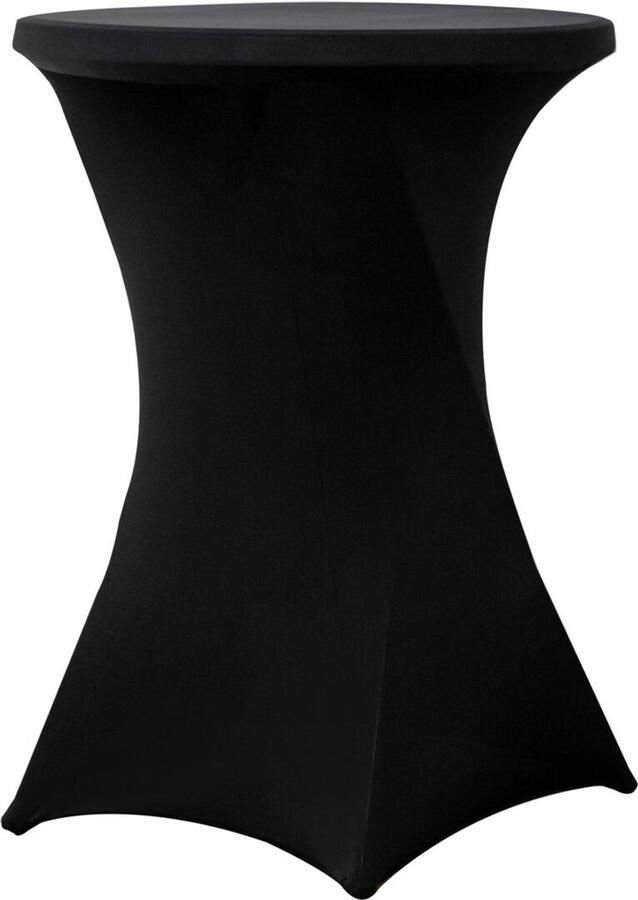 Heebra Set van 8 zwarte statafels (Ø80 cm 110 cm hoog) inclusief zwarte rokken