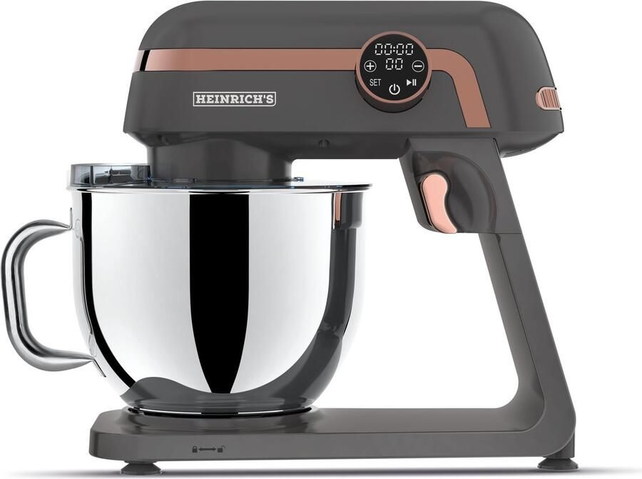 Heinrich's HKM 8079 Kneedmachine 1800 Watt 7 liter Met dubbele kneedhaak Grijs