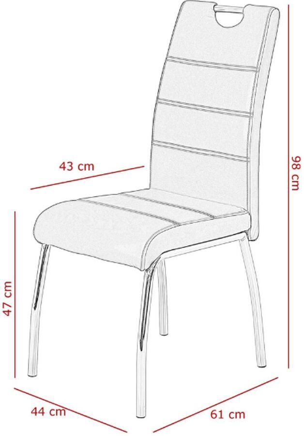 Hela Eetkamerstoel Susette-cappuccino kunstleer Set van 4