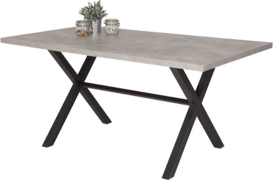 Hela EMOB Eettafel Kijara 160x90 cm-betonlook antraciet Keukentafels Betonlook Metaal; Spaanplaat Keukentafels Op voorraad - Foto 2