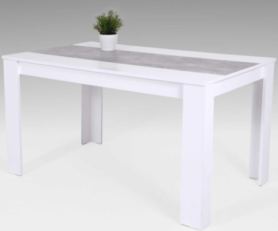 Hela EMOB Eettafel Lillie 140x80 cm-wit beton Keukentafels Wit Spaanplaat Keukentafels Op voorraad - Foto 2