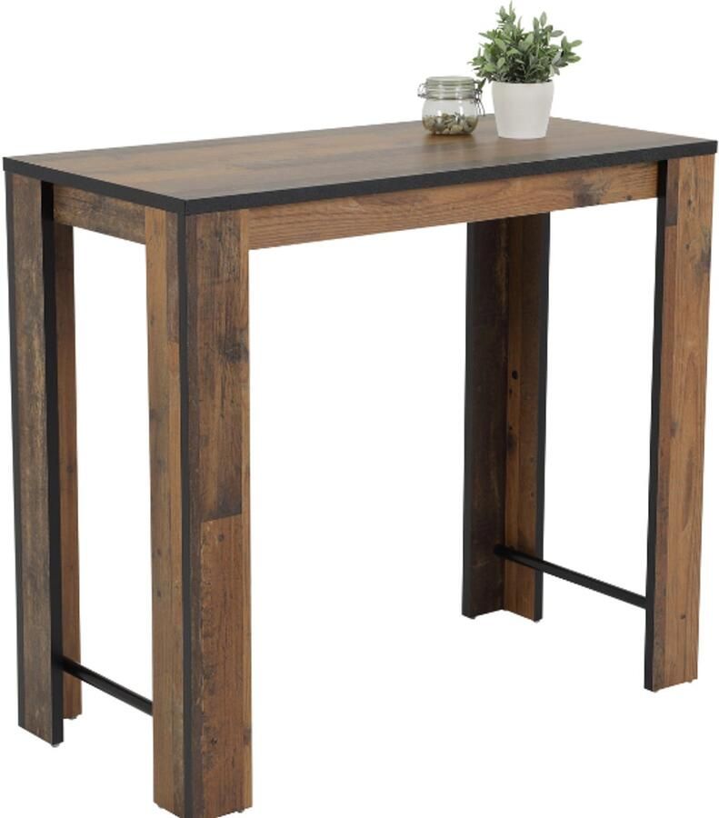 Hela EMOB Bartafel Friedl 120x58cm-Oldwood Bartafels Bruin Metaal; Spaanplaat Bartafels Op voorraad