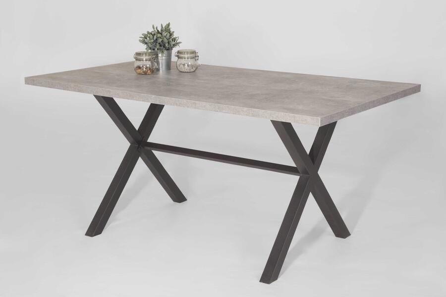 Hela EMOB Eettafel Kijara 160x90 cm-betonlook antraciet Keukentafels Betonlook Metaal; Spaanplaat Keukentafels Op voorraad