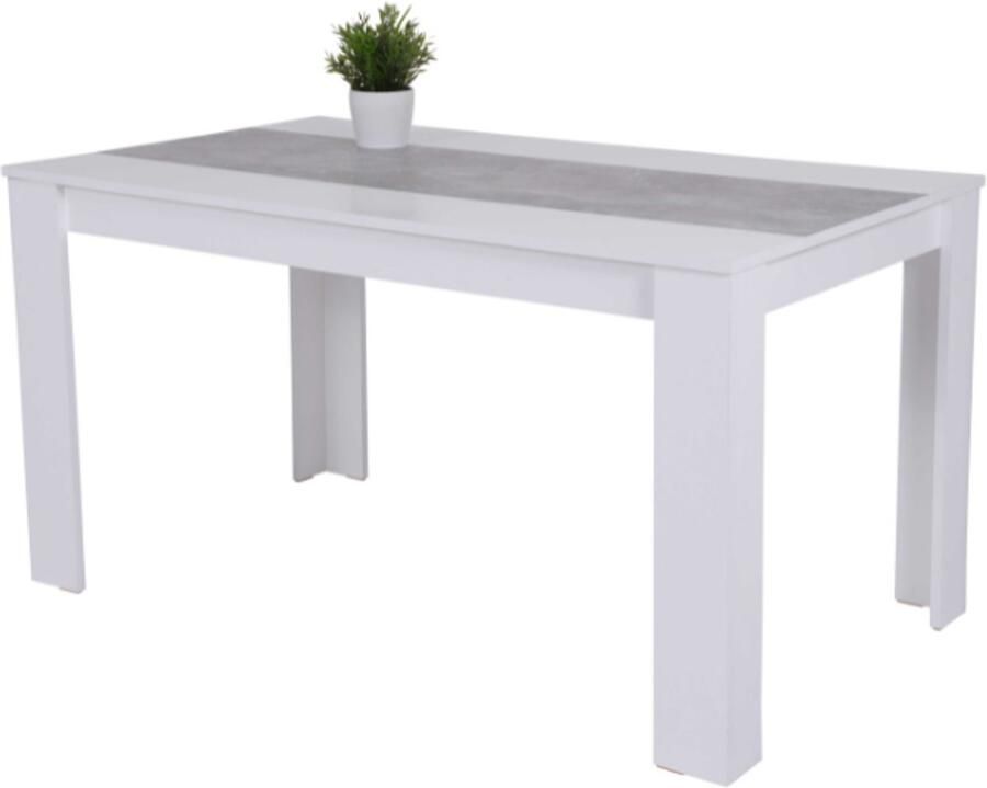 Hela EMOB Eettafel Lillie 140x80 cm-wit beton Keukentafels Wit Spaanplaat Keukentafels Op voorraad