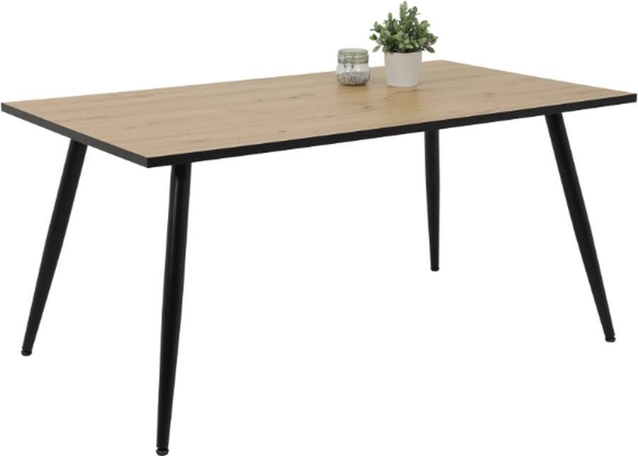 Hela EMOB Eettafel Sinba 160x90 cm-artisanale eik Keukentafels Bruin Metaal; Spaanplaat Keukentafels Op voorraad