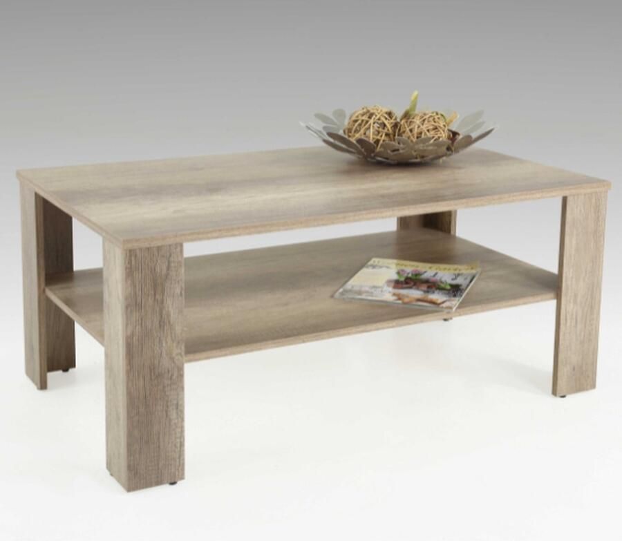 Hela EMOB Salontafel Lucine 100x60 cm-wilde eik Rechthoekige salontafels Bruin Spaanplaat Rechthoekige salontafels Op voorraad