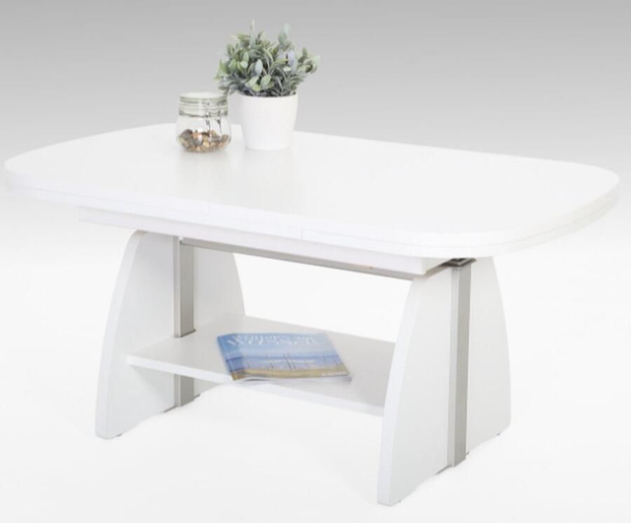 Hela EMOB Salontafel Vienna 108 157x67x52 71 cm-wit Ovale salontafels Wit Spaanplaat Ovale salontafels Op voorraad - Foto 2