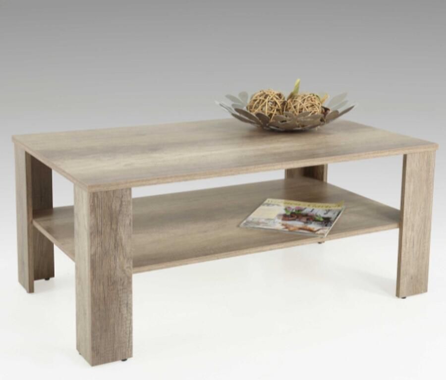 Hela EMOB Salontafel Lucine 100x60 cm-wilde eik Rechthoekige salontafels Bruin Spaanplaat Rechthoekige salontafels Op voorraad - Foto 2