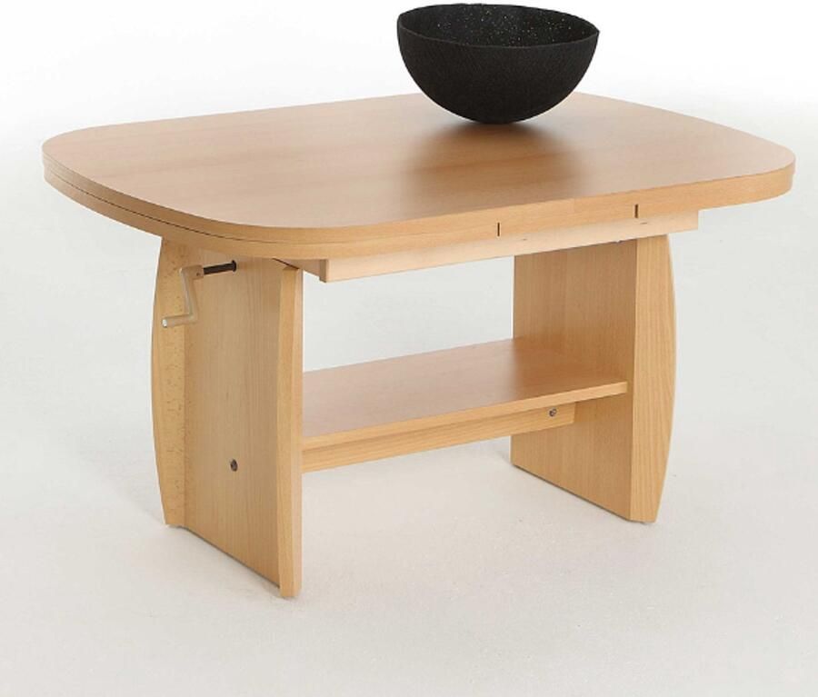 Hela EMOB Salontafel Mihanne 90 142x68x52 62 cm-beuk Ovale salontafels Bruin Spaanplaat Ovale salontafels Op voorraad - Foto 3