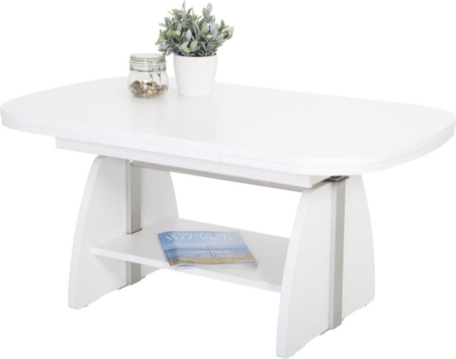 Hela EMOB Salontafel Vienna 108 157x67x52 71 cm-wit Ovale salontafels Wit Spaanplaat Ovale salontafels Op voorraad - Foto 3