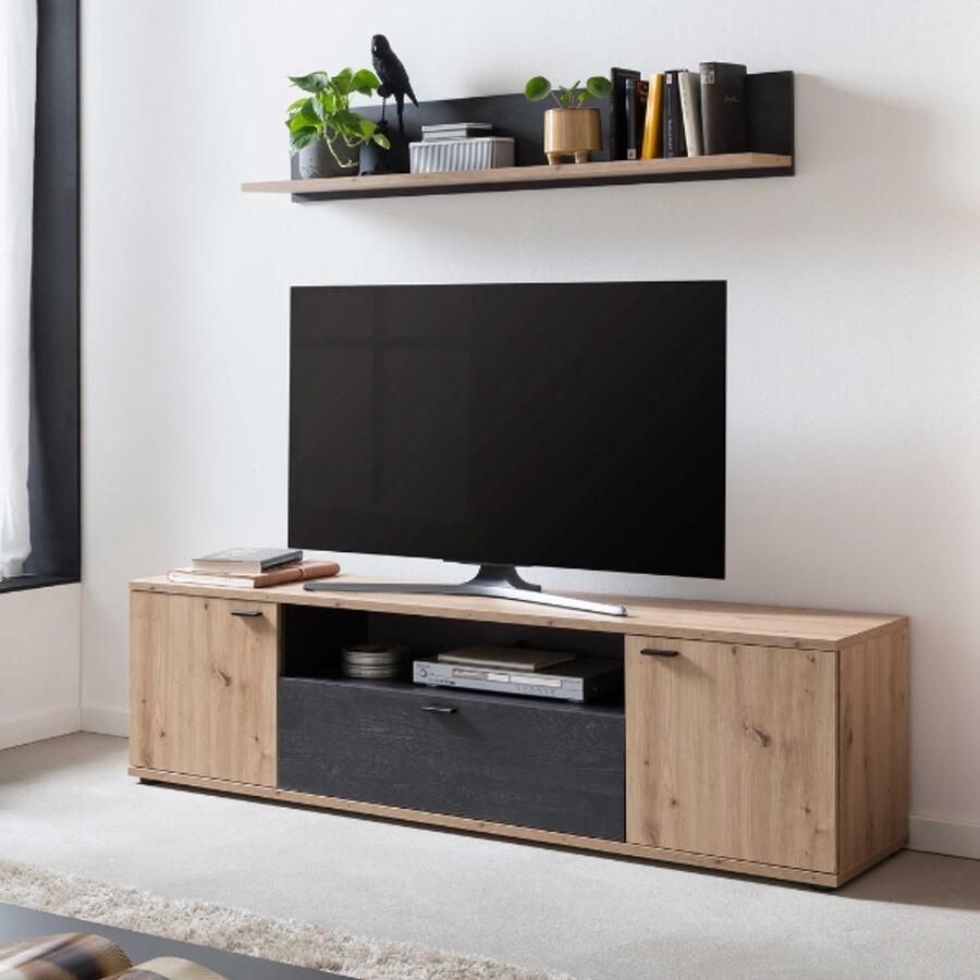 Hela Tv-meubel Atnalta 180x40 cm-Artisan gebrand hout