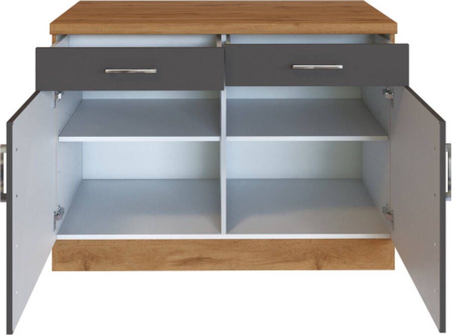 Held Keukenkast Sorrella 100cm 2 deuren & 2 lades antraciet eik
