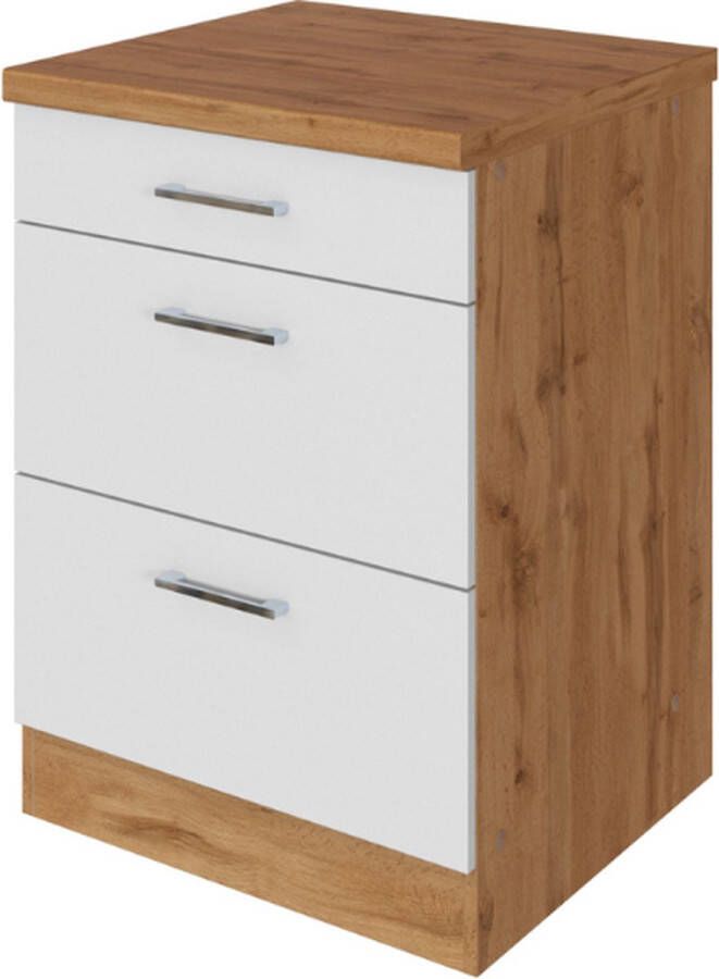 Held Keukenkast Sorrella 50cm 3 lades wit eik - Foto 2