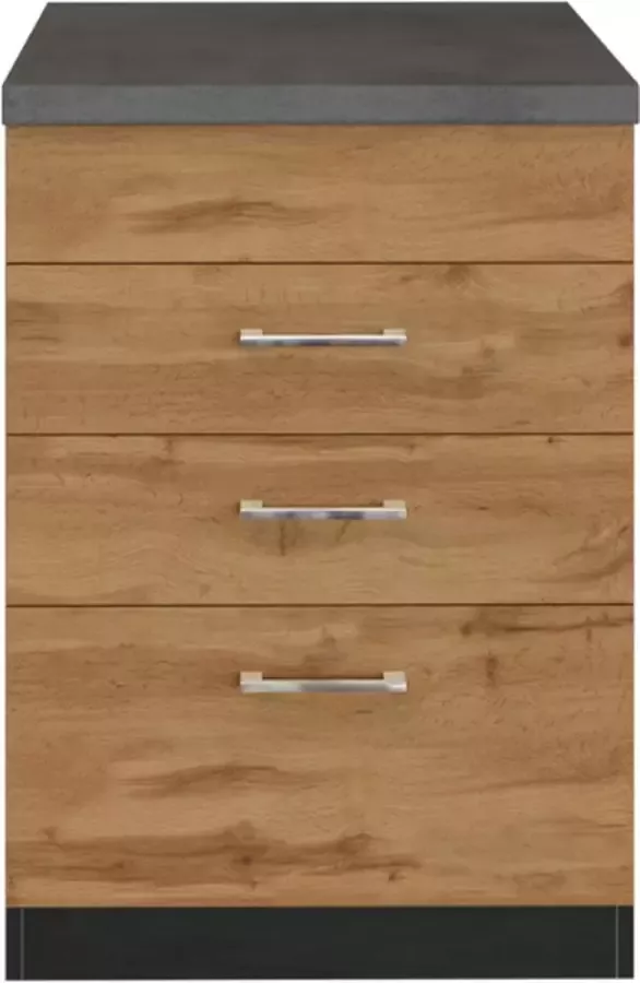 Held Keukenkast voor kookplaat Sorrella 3 lades eik grafiet