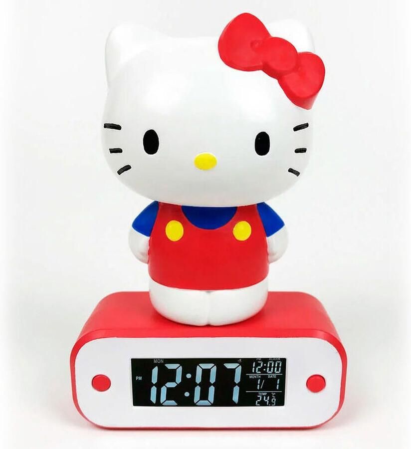 Hello Kitty Digitale Wekkerradio met LED Lamp Wekker Radio Lamp Datum Kamertemperatuur
