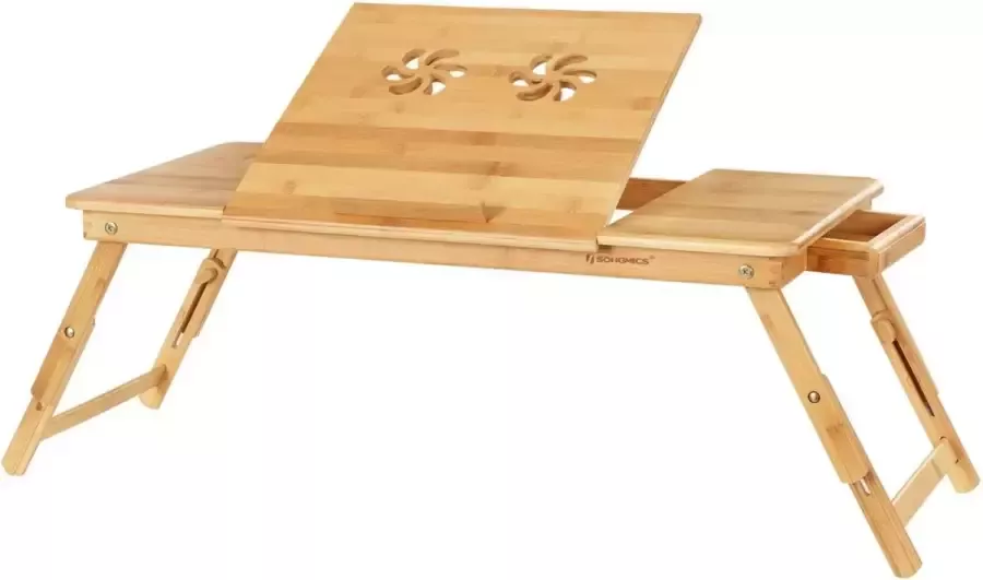 HelloHomy Laptoptafel Bedtafel Verstelbare Laptoptafel Bamboe 72 x (21 29) x 35 cm