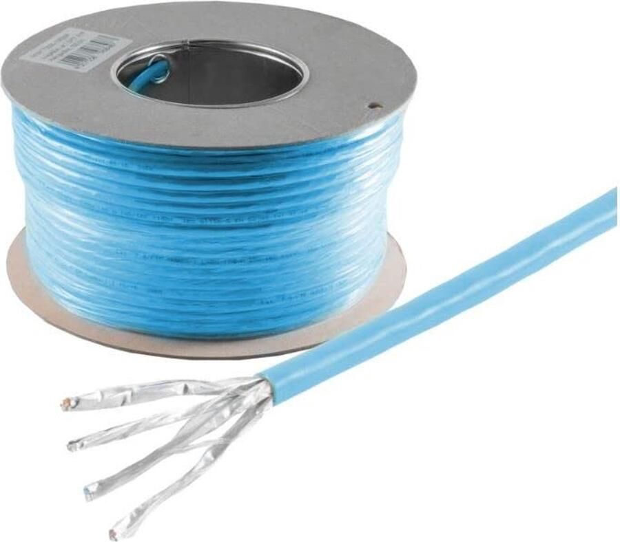 Helos Verlegekabel Cat 8 S FTP PiMF LSZH blau 305m Trommel