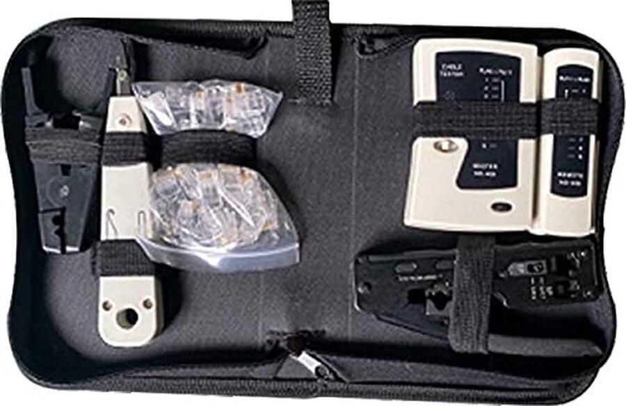 Helos Werkzeugset Netzwerktechnik 6 in 1 mit Tasche