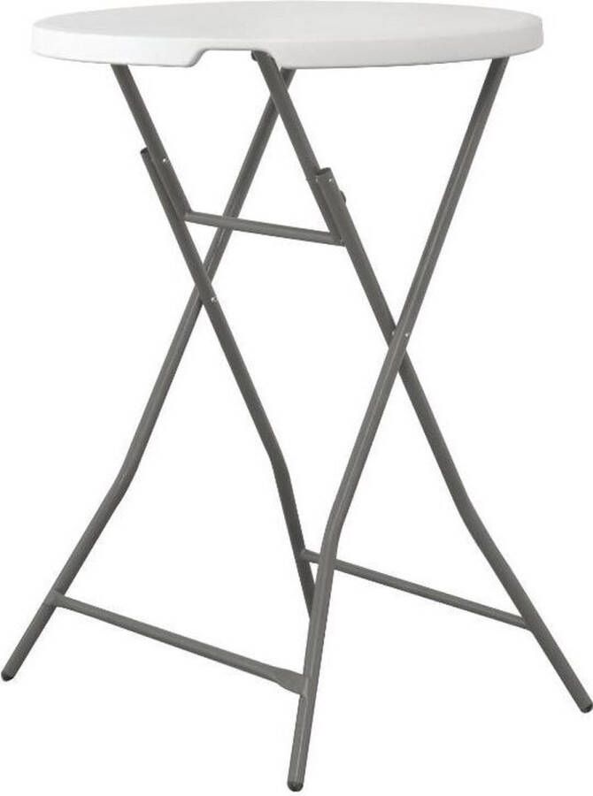 HENDI Inklapbare statafel – rond – draagkracht 80 kg – ⌀800x1100 mm – HDPE blad – metalen frame