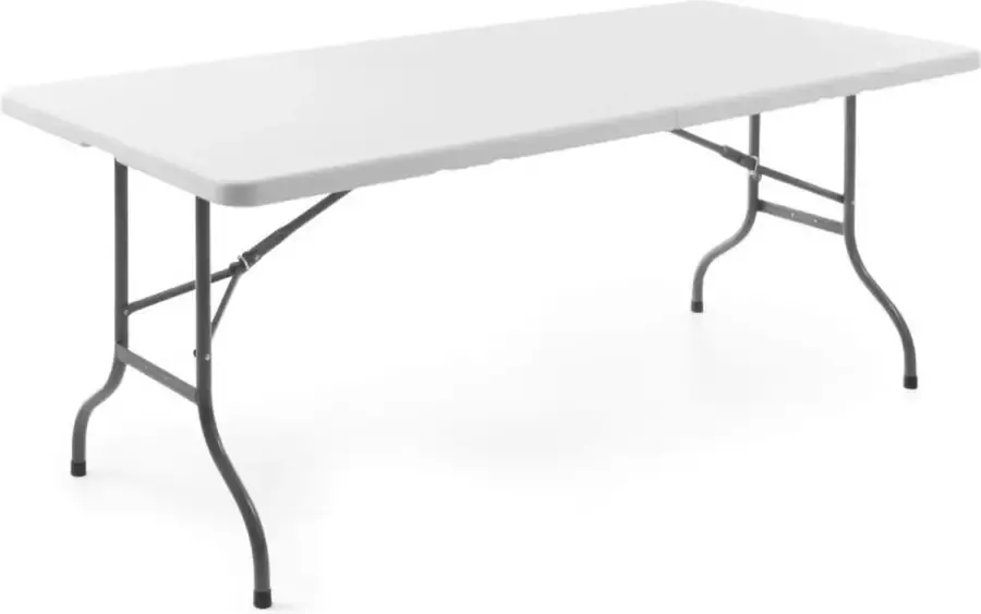 Hendi Campingtafel Wit Inklapbare Tafel Rechthoek Vouwtafel voor Buffet 152x70x(H)74cm