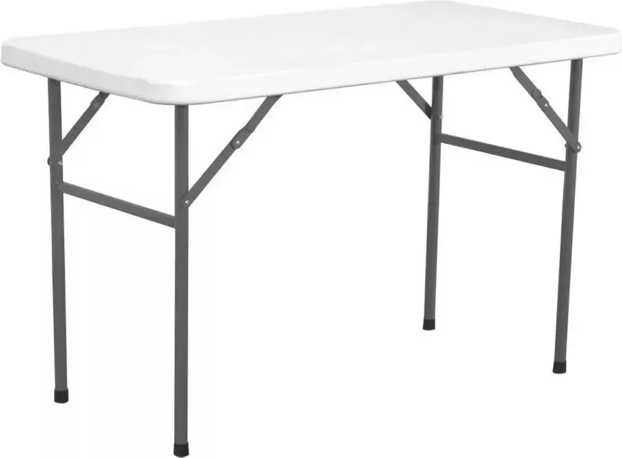 Hendi Campingtafel Wit Inklapbare Tafel Rechthoek Vouwtafel voor Buffet 122x61x(H)74cm