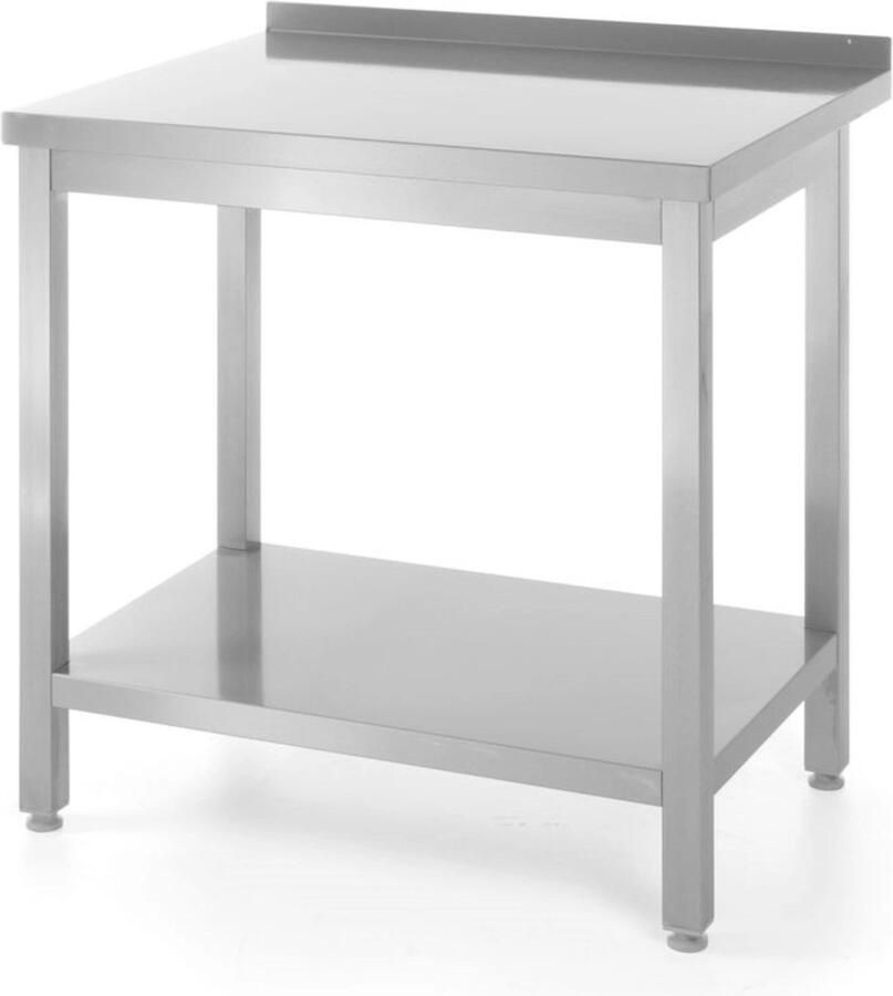 Hendi Werktafel Met Opstaande Rand En Schap 600 Mm Diep Kitchen Line 800x600x(H)850mm 811450 Horeca & Professioneel