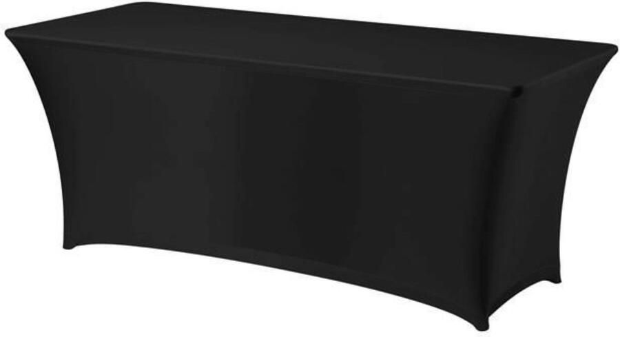 HENDI Rechthoekige tafelhoes – Easy-Jersey stof – Strijkvrij – Zwart – 1830x760x730 mm