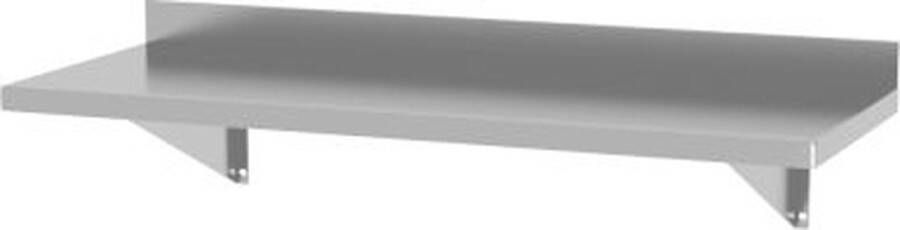 HENDI Wandplank – Roestvast staal – 1000x300x250 mm – Inclusief bevestigingsbeugels – 25 kg draagkracht
