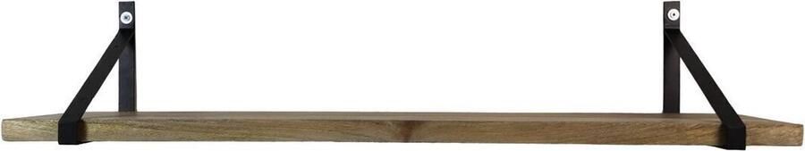 HSM Collection Wandplank 100x25x20 Naturel zwart- Mangohout ijzer