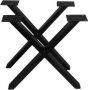 HSM Collection Tafelpoten X-Model gepoedercoat zwart metaal ijzer - Thumbnail 2