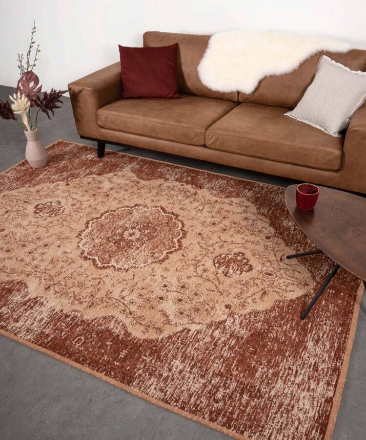 Heritage Vintage vloerkleed Village roestbruin 140x200 cm