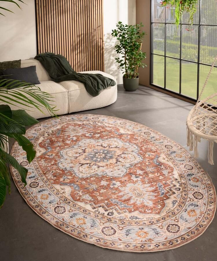 Heritaged Buitenkleed ovaal Vintage Valenca Fino terracotta 160x230 cm